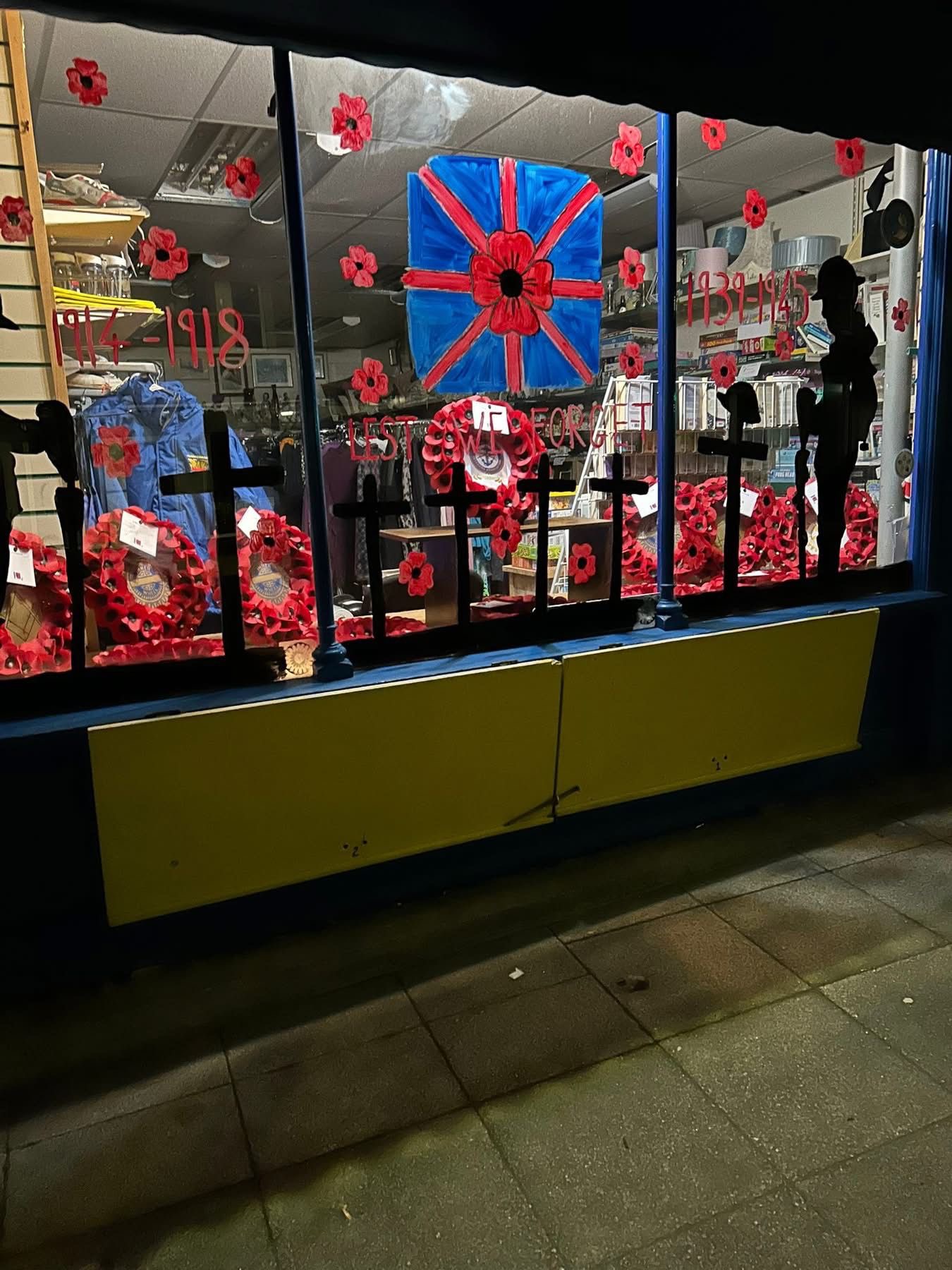 PPFC community shop Remembrance Day display