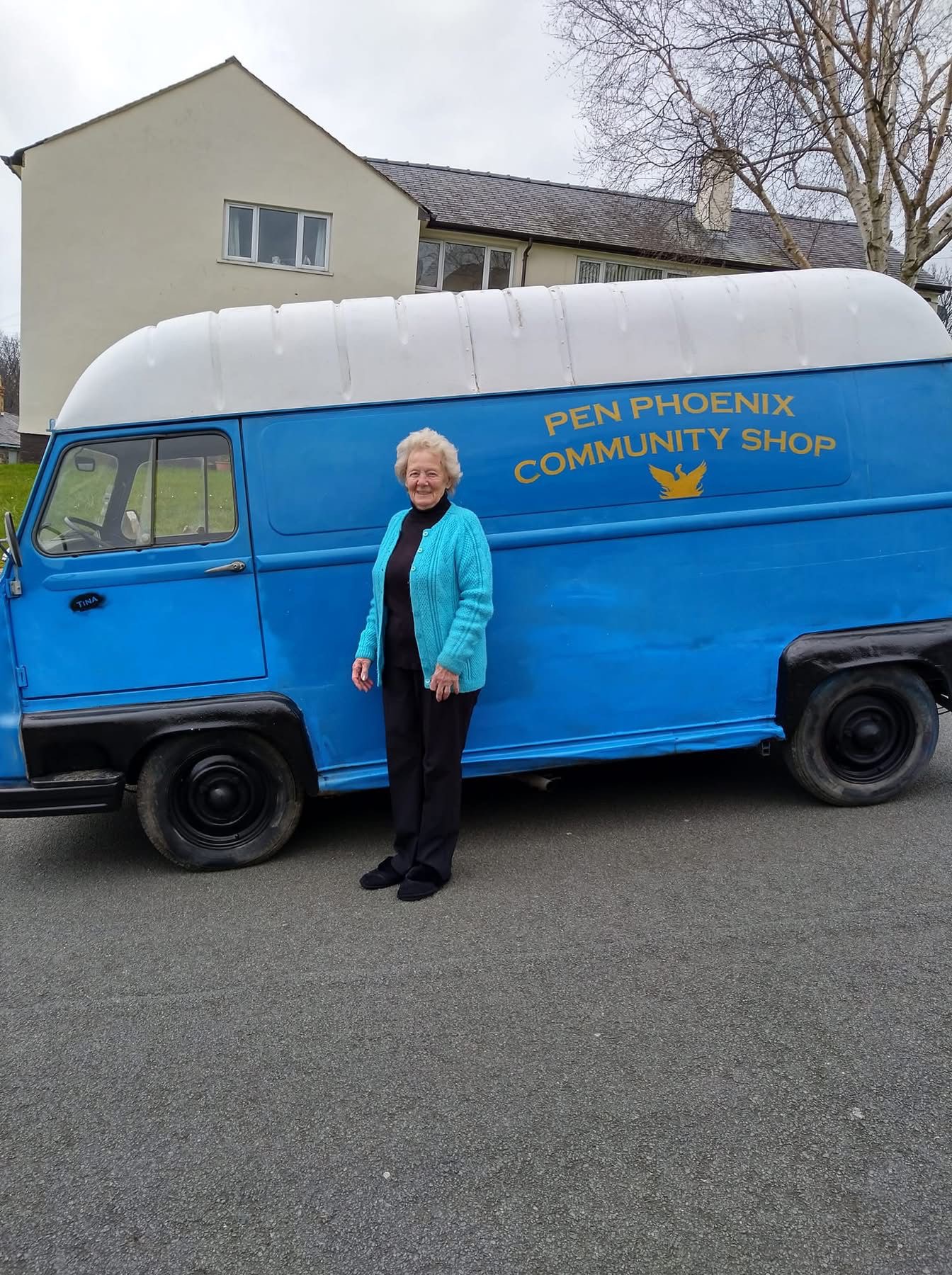 Tina at the PPFC community shop bus